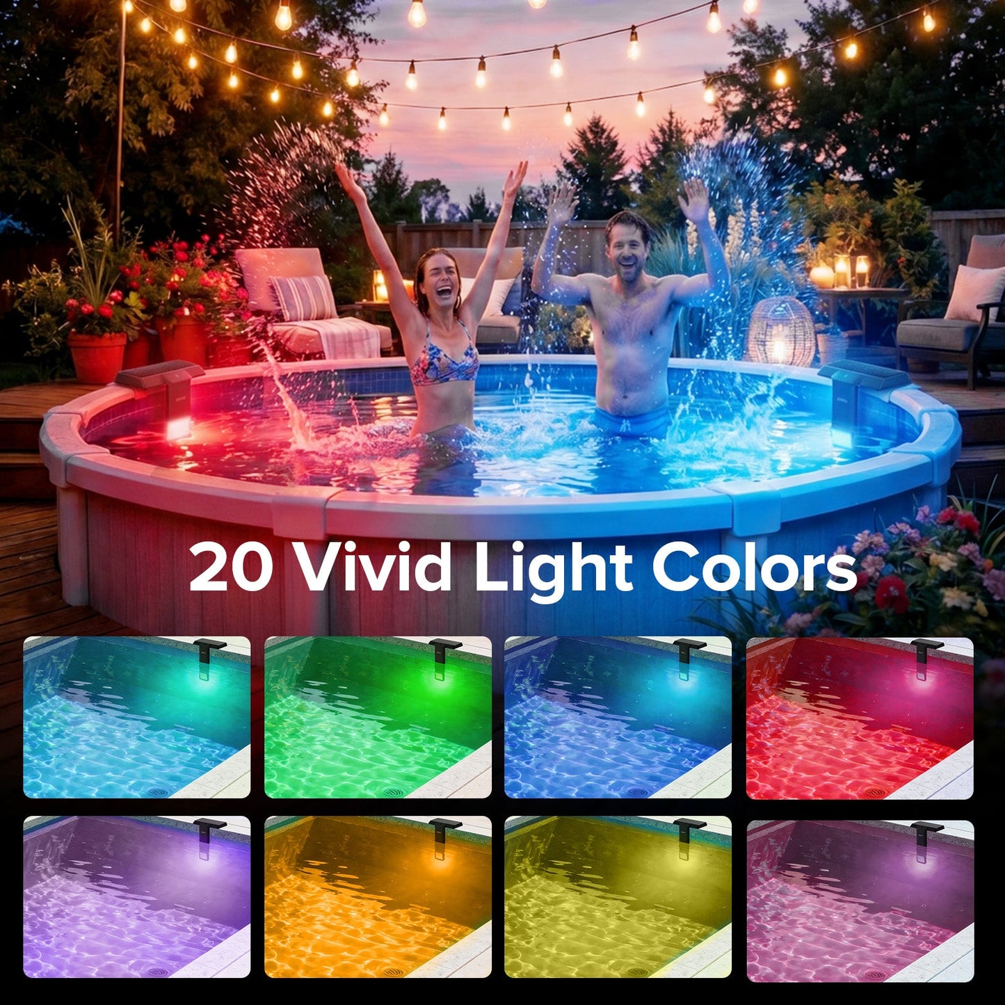 AquaGlow™ Solar RGB Pool Light