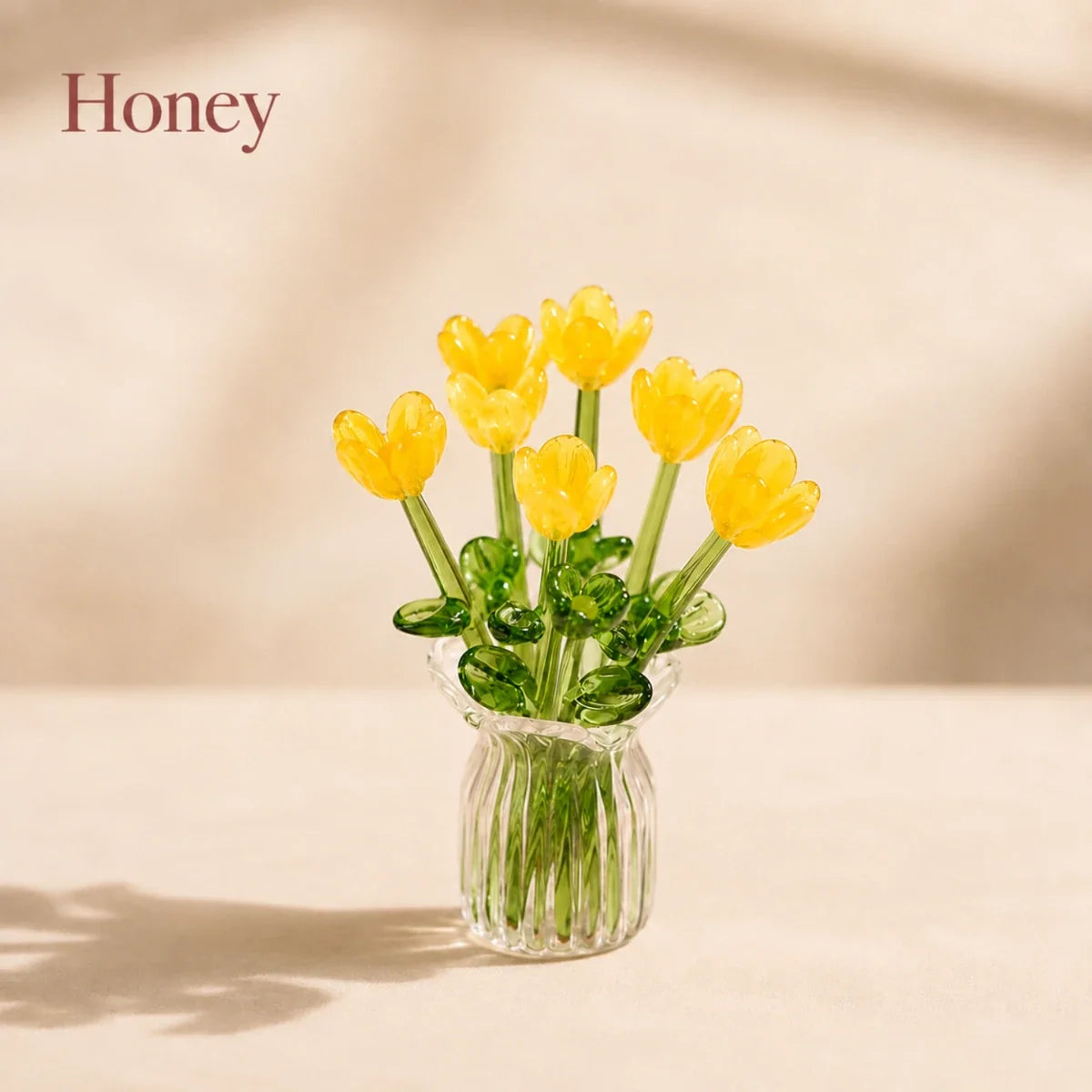 Bloomora™ Glass Flower Bouquet with Vase