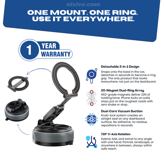 MagnaFlex™ 360° Detachable Magnetic Car Phone Mount