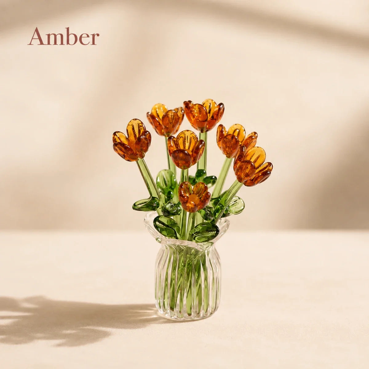 Bloomora™ Glass Flower Bouquet with Vase