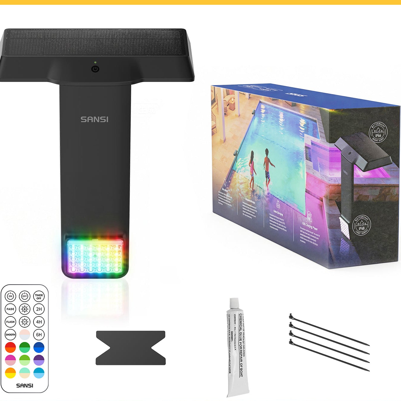AquaGlow™ Solar RGB Pool Light