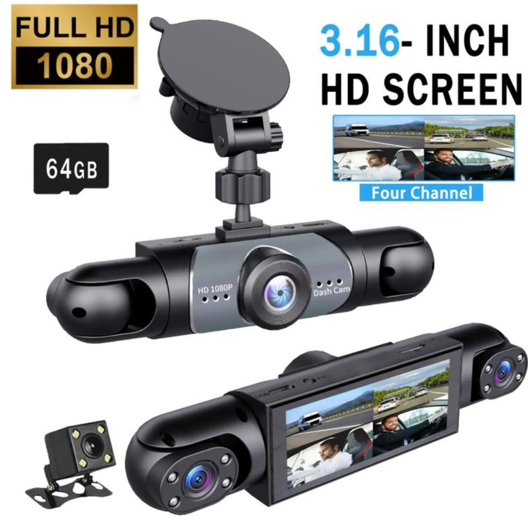DriveGuard™ 4-Channel HD Dash Cam