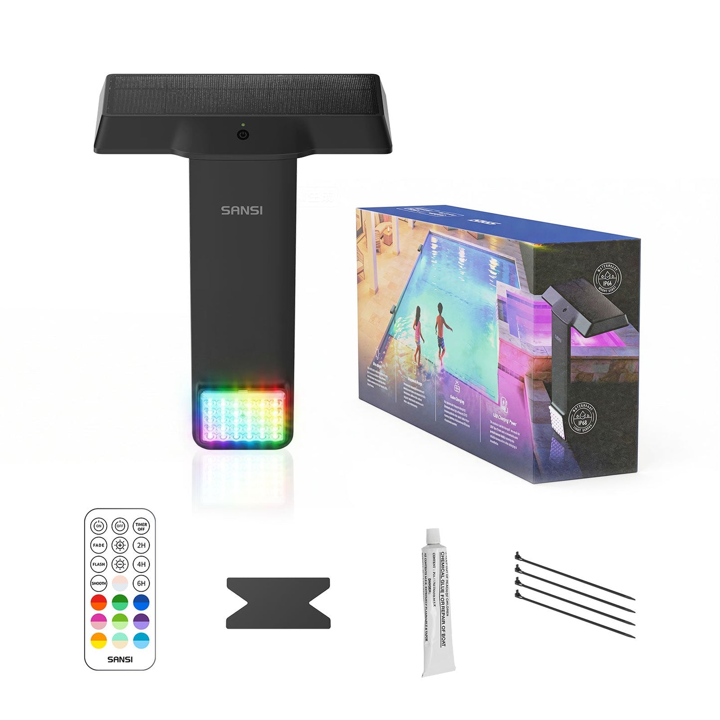 AquaGlow™ Solar RGB Pool Light
