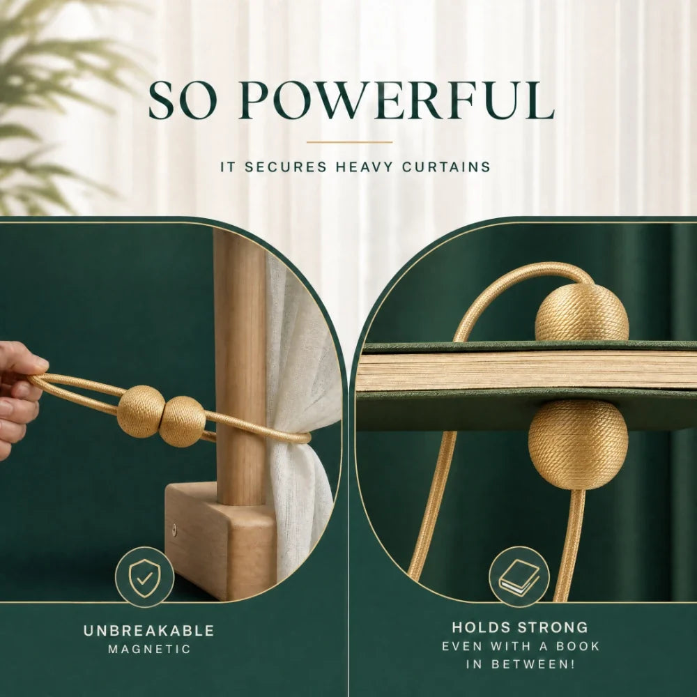 DrapeNest™ Magnetic Curtain Tiebacks