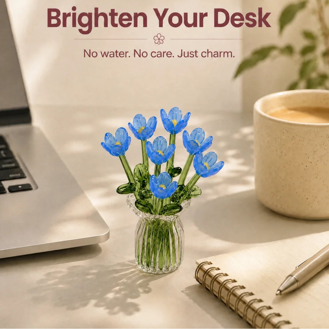 Bloomora™ Glass Flower Bouquet with Vase