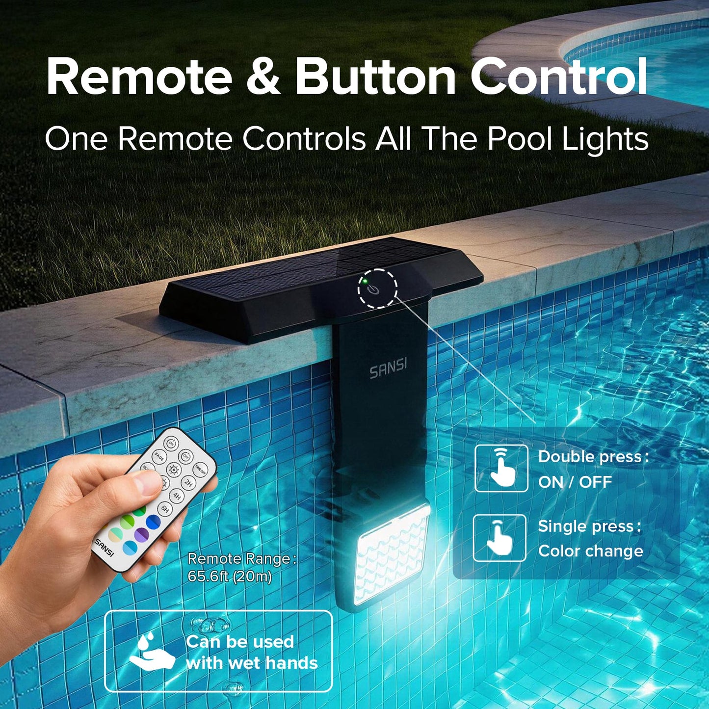 AquaGlow™ Solar RGB Pool Light