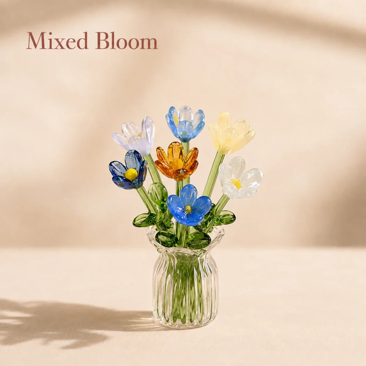 Bloomora™ Glass Flower Bouquet with Vase