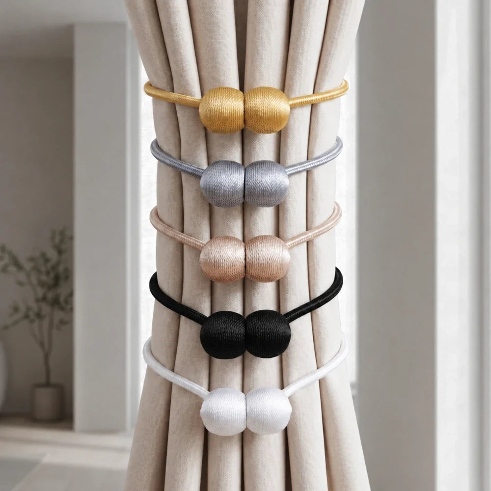 DrapeNest™ Magnetic Curtain Tiebacks