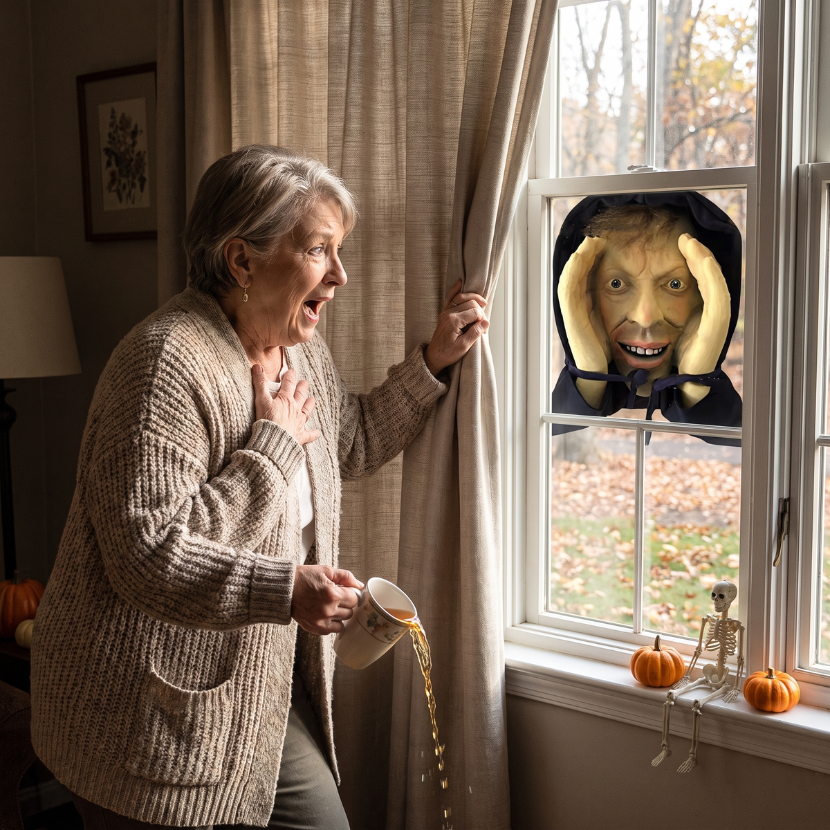 FrightPeek™ Creepy Window Peeper Decoration